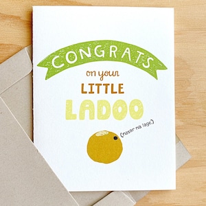 Little Ladoo No Nazar - Tarjeta india, bebé indio, sur asiático, Desi, paquistaní, hindi, urdu, Mithai, Pyarful, tarjeta de felicitación, felicidades