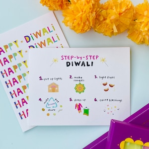 Step by Step Diwali -  Indian Card, Pyarful, Desi, South Asian, Deepavali, Diya