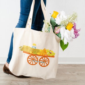 Fruit Cart Market Tote - South Asian, fruit and vegetable, farmer’s market, Indian gift, Desi, Pakistani, Mango, Sugarcane, Christmas gift
