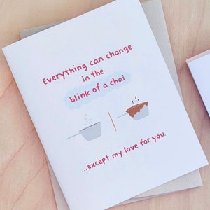 The Blink of a Chai - Love card, Pakistani, South Asian, Desi, Valentine, Anniversary Card, Punny Card, Pyarful, Indian, Friendship