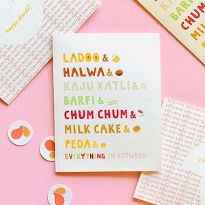 Mithai, Mithai & More Mithai - Indian, Diwali, South Asian, Desi, Pyarful, Greeting Card