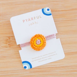 Lavender Rakhi - evil-eye inspired, handwoven, crochet, raksha bandhan, indian, south asian, indian bracelet