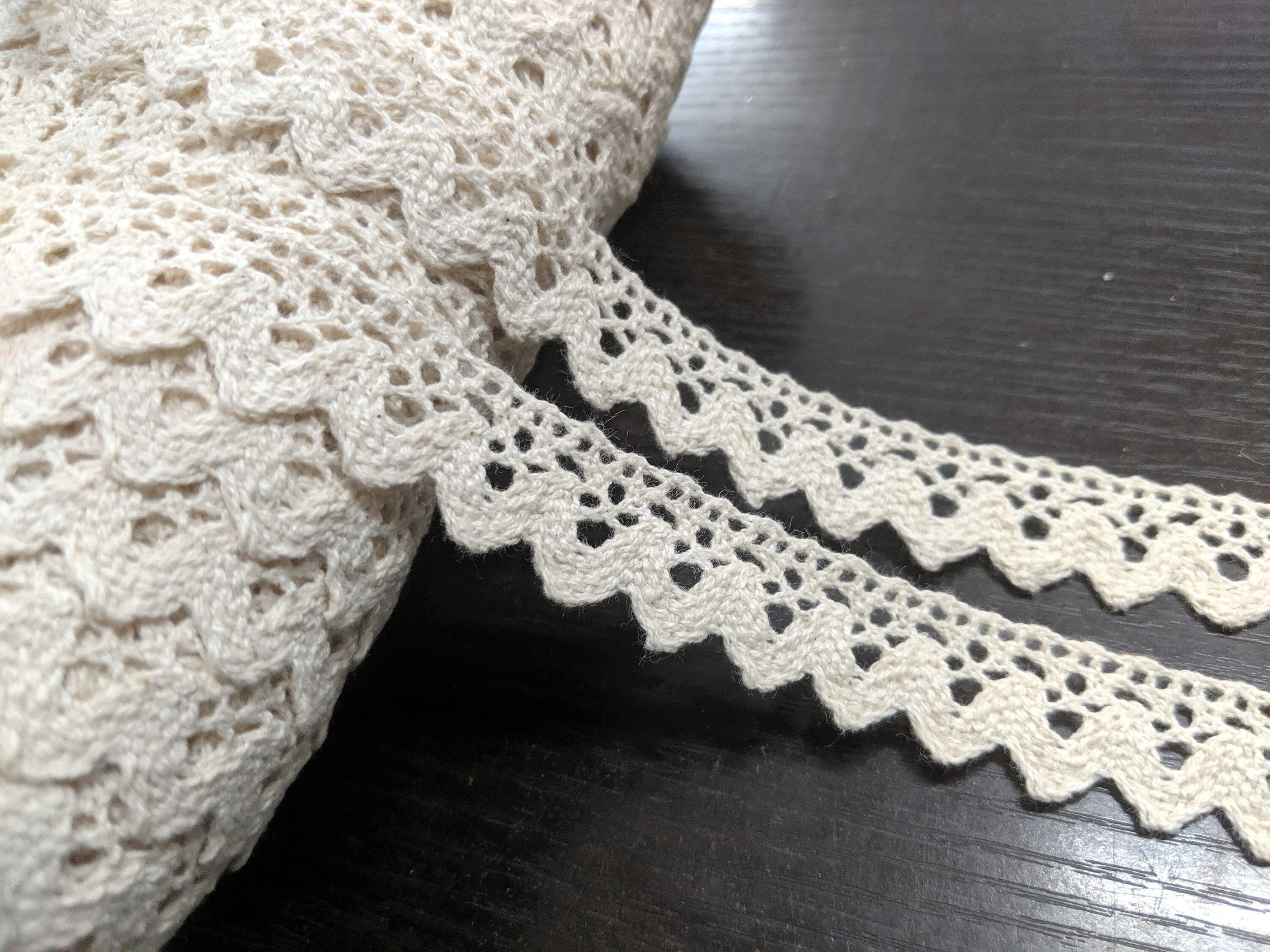 0.75 inch Cotton Crochet Lace Trim white Natural Cotton Color Etsy