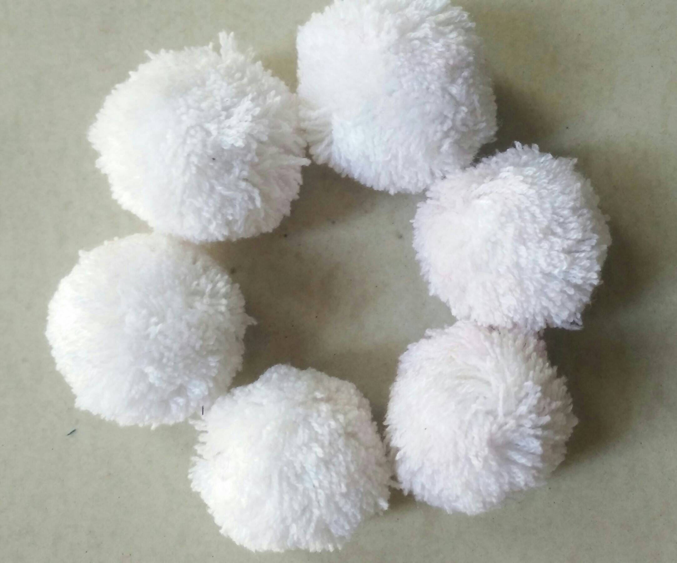 10pcs Handmade Yarn Pom Poms white pompoms 1.5 inch Party Etsy