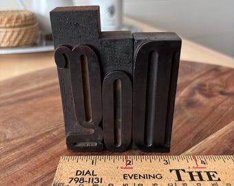 Vintage Wood Letterpress Blocks: "DOG" 1940s Print Type