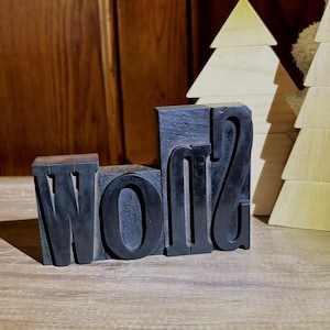 Antique Wood Letterpress Blocks .. SNOW