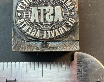 Vintage Letterpress Engraving: ASTA Travel Agents Logo