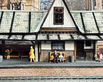 HO scale scratch built Train Station