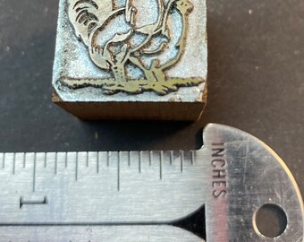 Letterpress Engraving: Two Chickens Printing Block