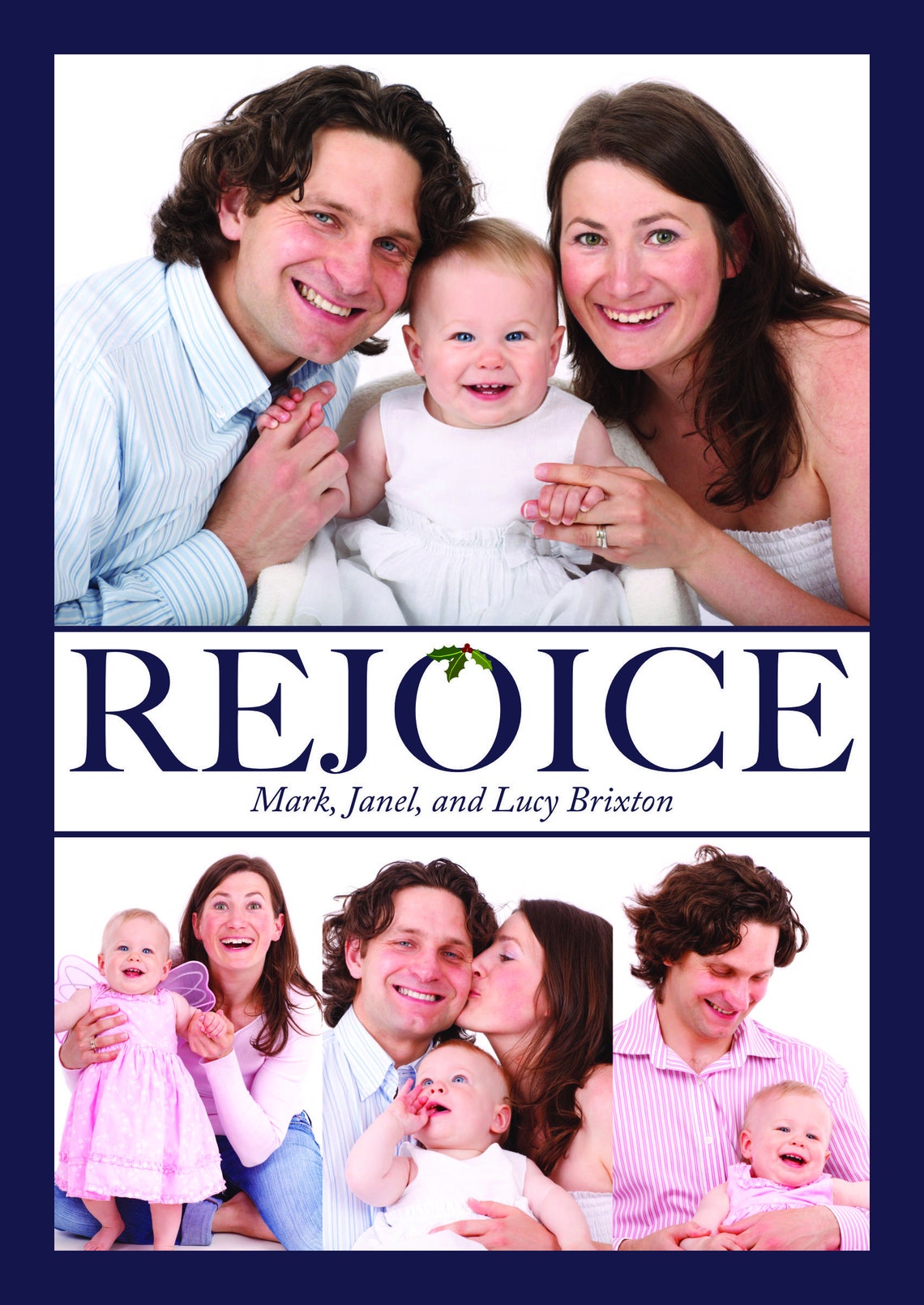 Rejoice Christmas Card Printed Christmas Card Family Photo - Etsy