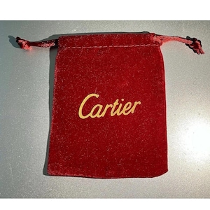 Borsa portagioie in velluto CARTIER 2,75" x 3,5" per anelli, collane, orecchini