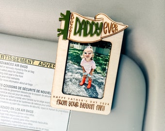 Father's Day Gift, Gift for Dad, Father’s Day, Car Visor Clip, Photo Car Visor Clip, Personalized Picture Frame, Car Visor Clip, Grandparent