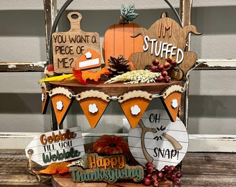 Thanksgiving Tier Tray, 3D Tier Tray, Thanksgiving Decor, Gobble Til You Wobble, Fall Decor