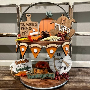 Thanksgiving Tier Tray, 3D Tier Tray, Thanksgiving Decor, Gobble Til You Wobble, Fall Decor