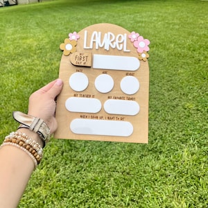 Back To School Sign, Interchangeable Back to School Sign, First Day School Sign, Back to School Photo Prop, Retro Back to School