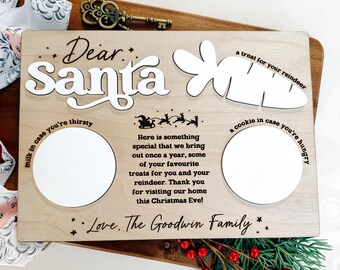 Christmas Eve Board, Santa Treat Board, Christmas Eve Plate for Santa, Cookies for Santa, Personalized Santa Snack Tray, Santa Cookie Tray