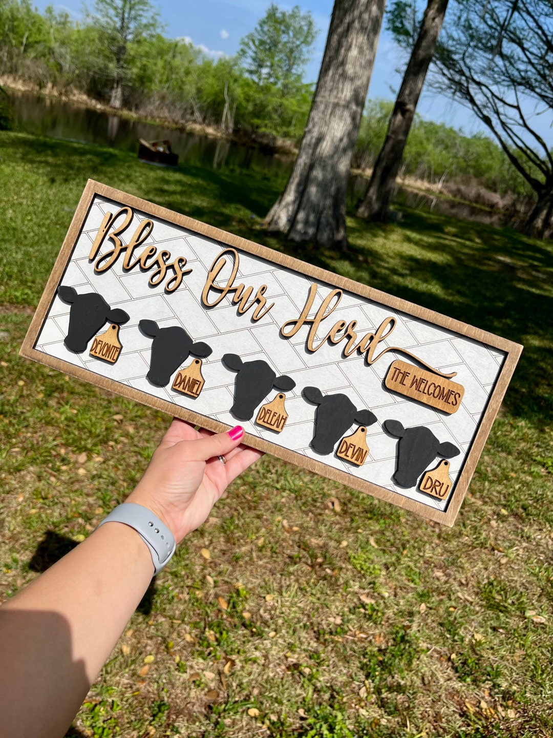 Personalized Family Sign, Farmhouse Decor, Cow Family Sign ...