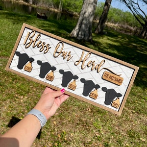 Personalized Family Sign, Farmhouse Decor, Cow Family Sign, Personalized Cow Sign, Farmhouse, Cows