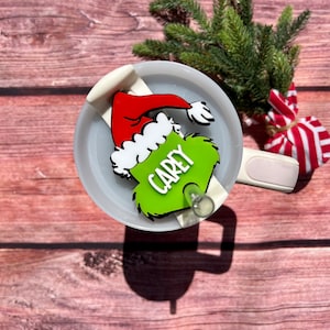 Stanley Cup Name Plate, Stanley Name Tag, Personalized Tumbler Name Tag, Stanley Topper, Stanley Accessories, Grinch Name Plate, Grinch