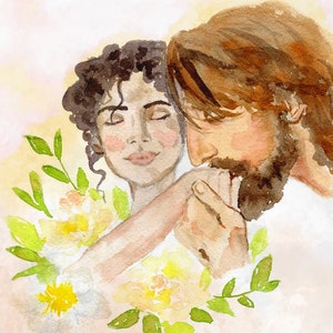 His Hand in Mine - Christian Art Print - Painting of Jesus - Digital Download