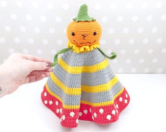 Pumpkin Lovey Crochet Pattern, Blanket Toy, Lovey Pattern,  Security Blanket, Crochet Baby Lovey, PDF Crochet Pattern, Baby Pattern