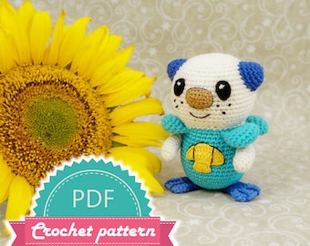 Pokemon Oshawott Crochet Pattern, Amigurumi Crochet Pattern, Pokemon Toy Pattern, Pokemon Crochet Pattern, Kawaii Pokemon Pattern Doll