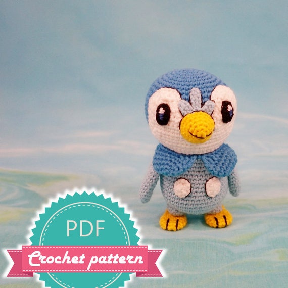 Pattern Crochet Pokemon, Piplup Pattern, Pokemon Amigurumi, Crochet Pokemon Piplup, Pokemon Amigurumi Pattern, PDF pattern, Pokemon Toy
