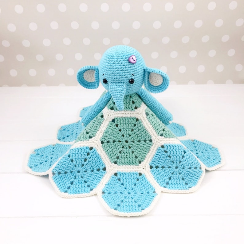 Elephant Lovey Pattern, Security Blanket, Crochet Elephant, PDF Crochet Pattern, Elephant Blanket, Baby Lovey Toy, Elephant Pattern Crochet image 1