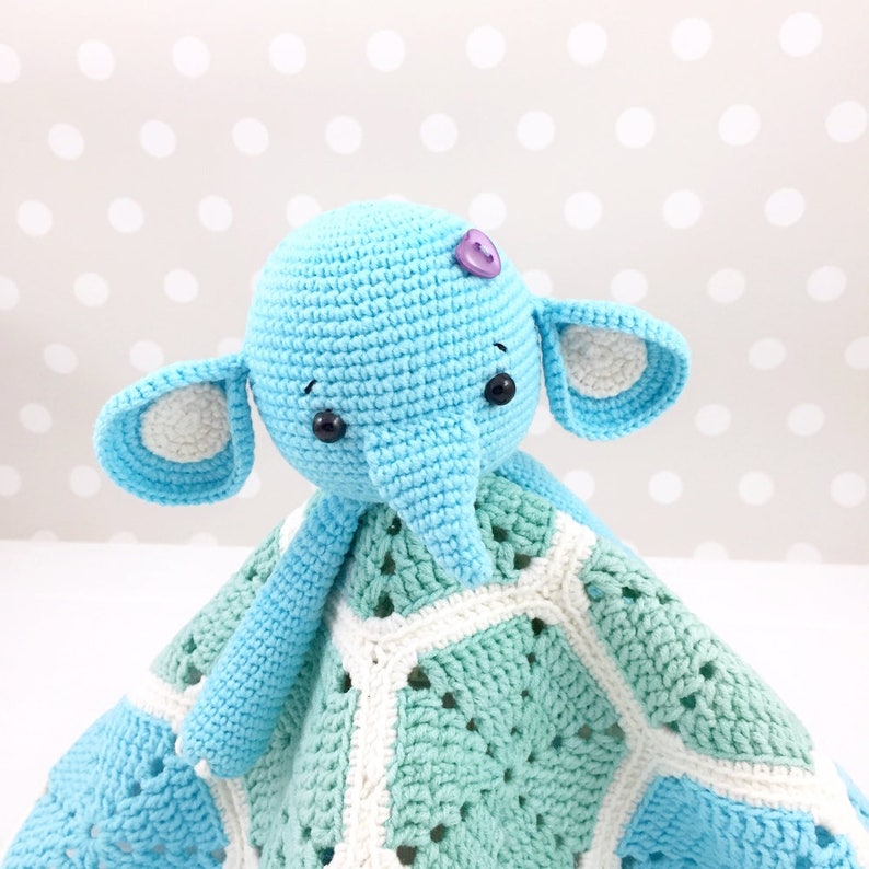 Elephant Lovey Pattern Security Blanket Crochet Elephant | Etsy