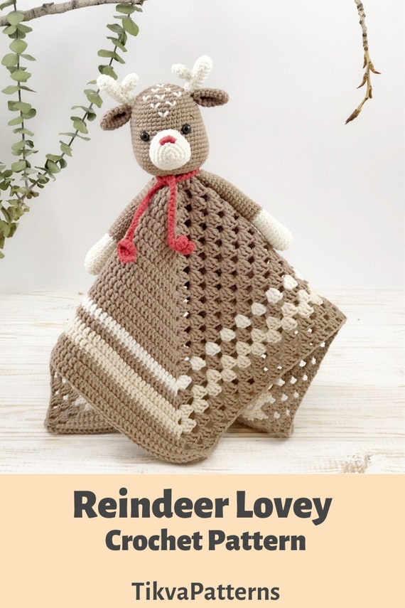 Deer Lovey Crochet Pattern Baby Security Blanket Crochet Reindeer Deer Pattern PDF Crochet Pattern Baby Blanket Baby Lovey Toy Etsy Canada