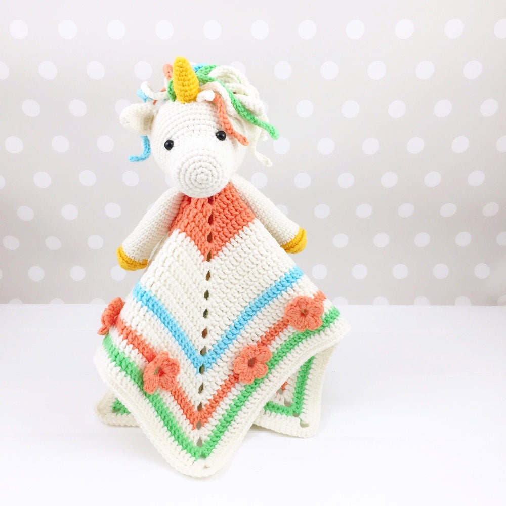 Unicorn Lovey Pattern Security Blanket Crochet Unicorn PDF Etsy