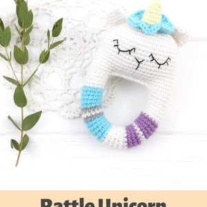 Unicorn Crochet Pattern, Rattle Crochet PDF, Unicorn Teether Toy, Baby Rattle Pattern, Baby Toy Pattern, Amigurumi Rattle, Unicorn Download image 8