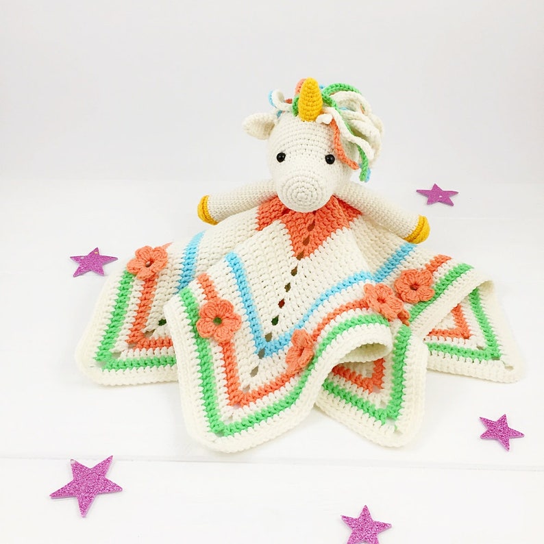 Unicorn Lovey Pattern Security Blanket Crochet Unicorn PDF Etsy