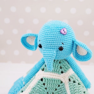 Elephant Lovey Pattern, Security Blanket, Crochet Elephant, PDF Crochet Pattern, Elephant Blanket, Baby Lovey Toy, Elephant Pattern Crochet image 3