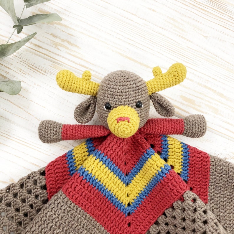 Moose Security Blanket Pattern Deer Lovey Crochet Pattern Etsy
