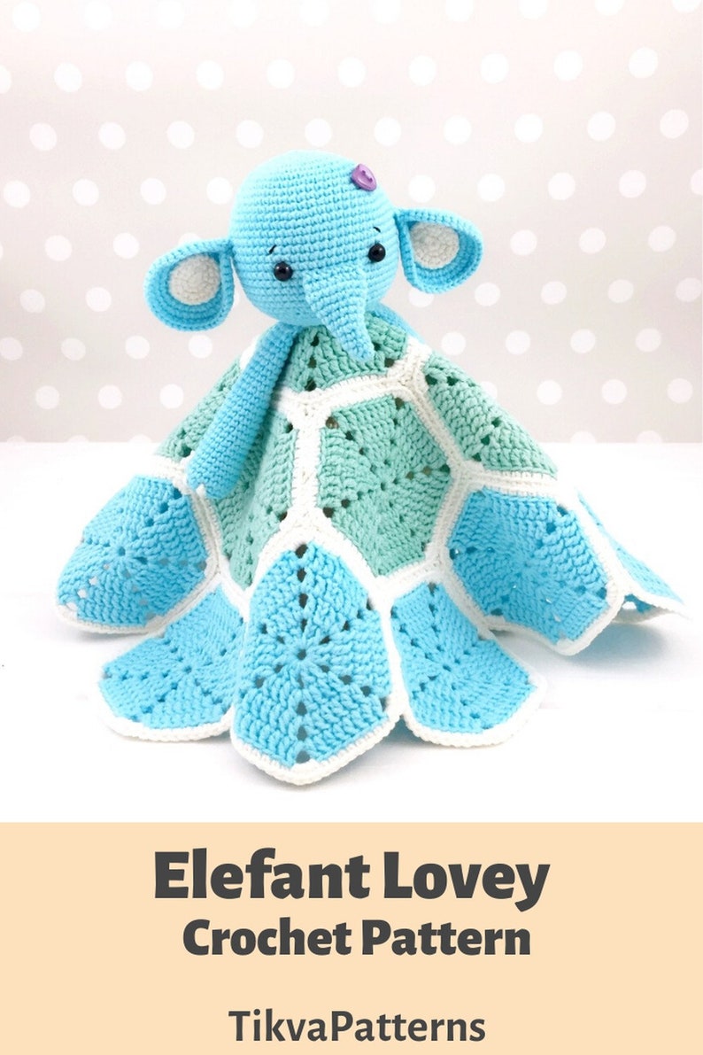 Elephant Lovey Pattern, Security Blanket, Crochet Elephant, PDF Crochet Pattern, Elephant Blanket, Baby Lovey Toy, Elephant Pattern Crochet image 10