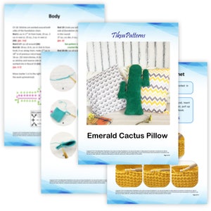 Cactus Crochet Pattern, Crochet Cactus, Cactus Pillow, Knit Pushion Pillow, Succulent Pillow, Plush Cactus, Cacti, Minimalist Pillow, Scanty image 3