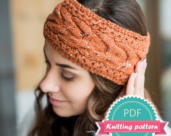 Ear Warmer Pattern, Headband Pdf Pattern, Cable Knit Headband, Knitting Patterns for Women, Knitting Pattern, Easy Pattern, Headband Pdf
