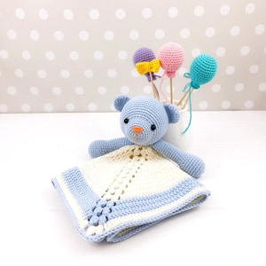 Baby Bear Lovey Pattern, Security Blanket, Crochet Baby Lovey, PDF Crochet Pattern Teddy Bear Blanket, Baby Lovey Toy Crochet Pastel Nursery
