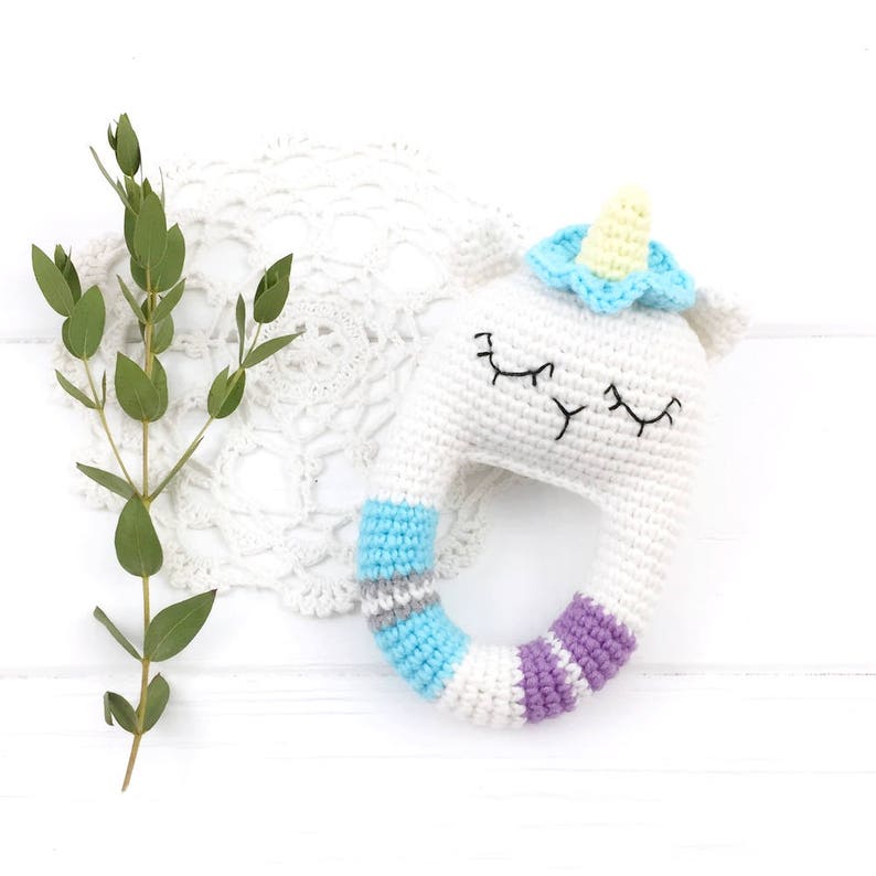 Unicorn Crochet Pattern, Rattle Crochet PDF, Unicorn Teether Toy, Baby Rattle Pattern, Baby Toy Pattern, Amigurumi Rattle, Unicorn Download image 2