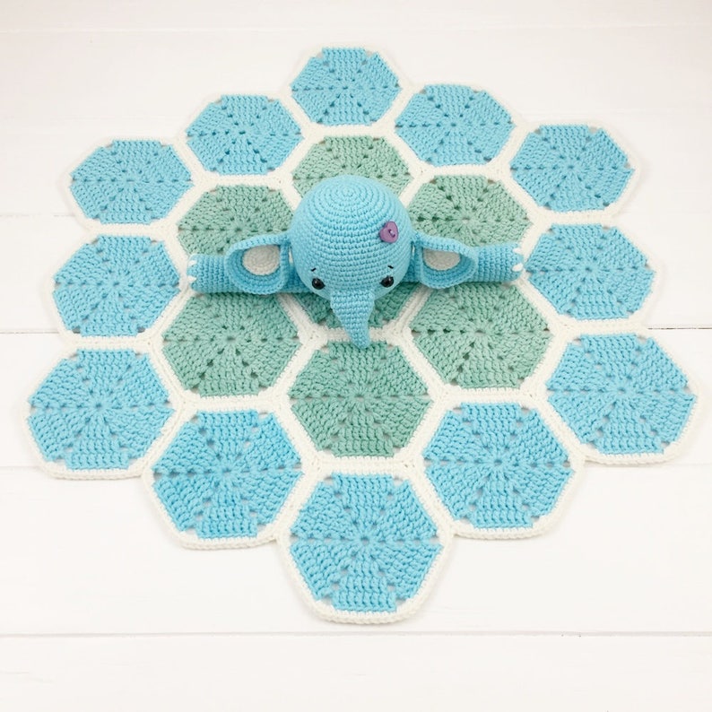 Elephant Lovey Pattern, Security Blanket, Crochet Elephant, PDF Crochet Pattern, Elephant Blanket, Baby Lovey Toy, Elephant Pattern Crochet image 6