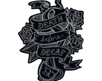 Death Before Decaf Coffee Patch, Tumblr Patch, Iron on patch, Embroidered Patches for Jackets, Coffee Lover Gift