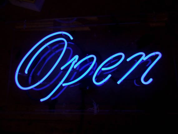 custom neon open sign