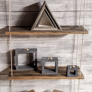 Hanging Shelf | Rope Shelf | 3 Tier | Window Plant Shelf | Minimalist Shelf | Wall Decor Shelving