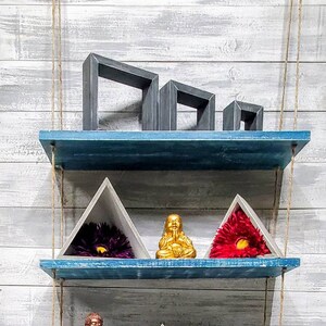Hanging Shelf | Rope Shelf | 3 Tier | Window Plant Shelf | Minimalist Shelf | Wall Decor Shelving