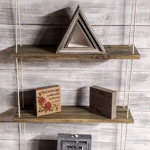 Hanging Shelf | Rope Shelf | 3 Tier | Window Plant Shelf | Minimalist Shelf | Wall Decor Shelving