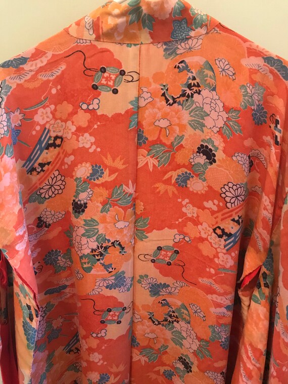 Vintage Rare 1940s Japanese Silk Pongee Kimono - image 6