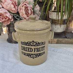 Vintage Moira Stoneware Dried Fruit Jar | Storage Pot | Stoneware Pot | Stoneware Storage | Kitchenalia | Rustic | Farmhouse | Baking |