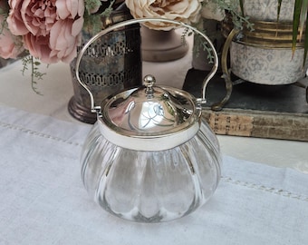 Baril de biscuit vintage de belle qualité | seau à glace en verre vintage | Accessoires de bar | tonneau à biscuits vintage | Baril de biscuit | Thés de l'après-midi |