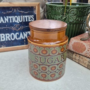 Retro Vintage Hornsea Bronte Sugar Caddy | Hornsea Pottery | Bronte | Kitchenalia | Sugar Storage | Sugar Jar | Retro Pot | Container |